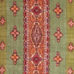 VINTAGE HAND-SCREEN PRINTED 100% WOOL SHAWL